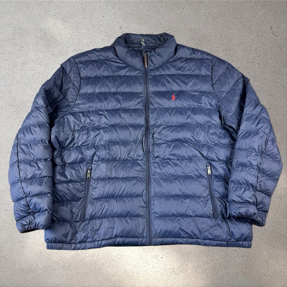 Men's Polo Ralph Lauren Packable Down Puffer Jacket Blue Size 4XLT